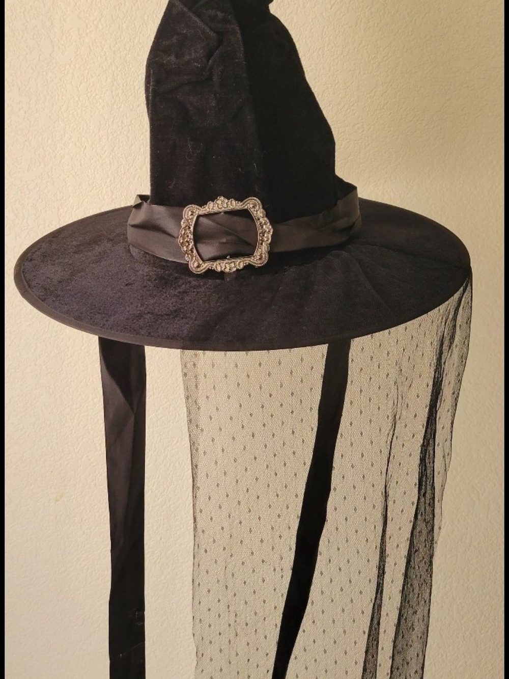 Harry Potter Crunchy Style Witch Hat w/ Half Veil & Buckle Hat Halloween NWT